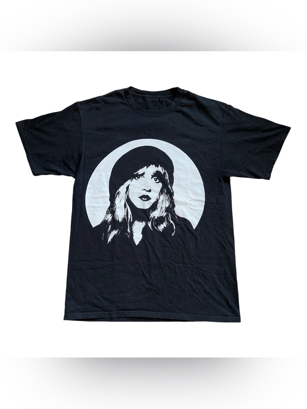 Stevie Nicks Band Music Shirt Black No Tags Fits Like Medium Short Sleeves